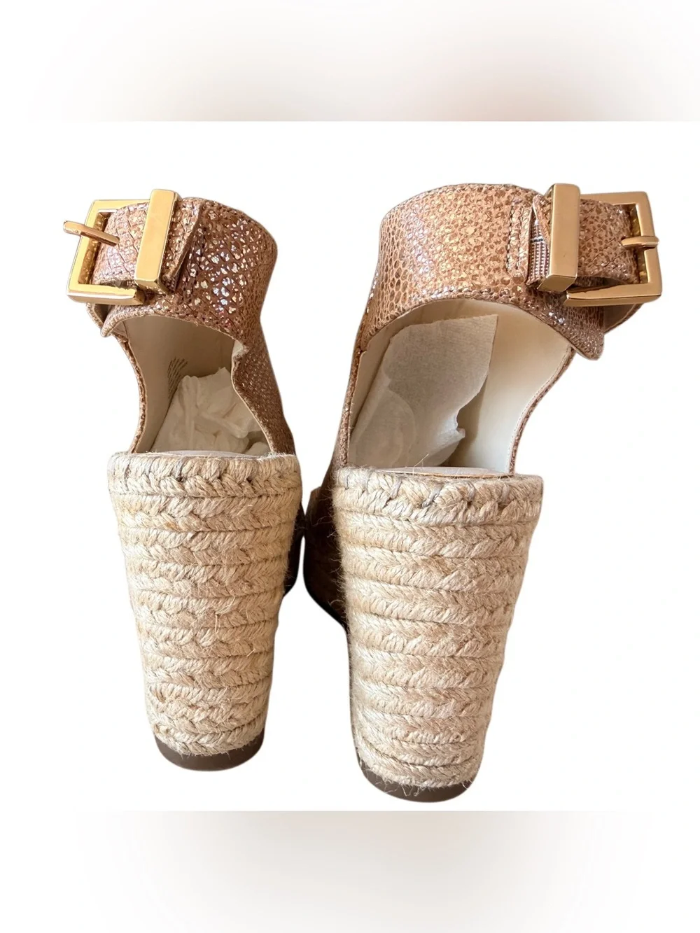 Kenneth Cole Tan Open Toe Wedge Sandals